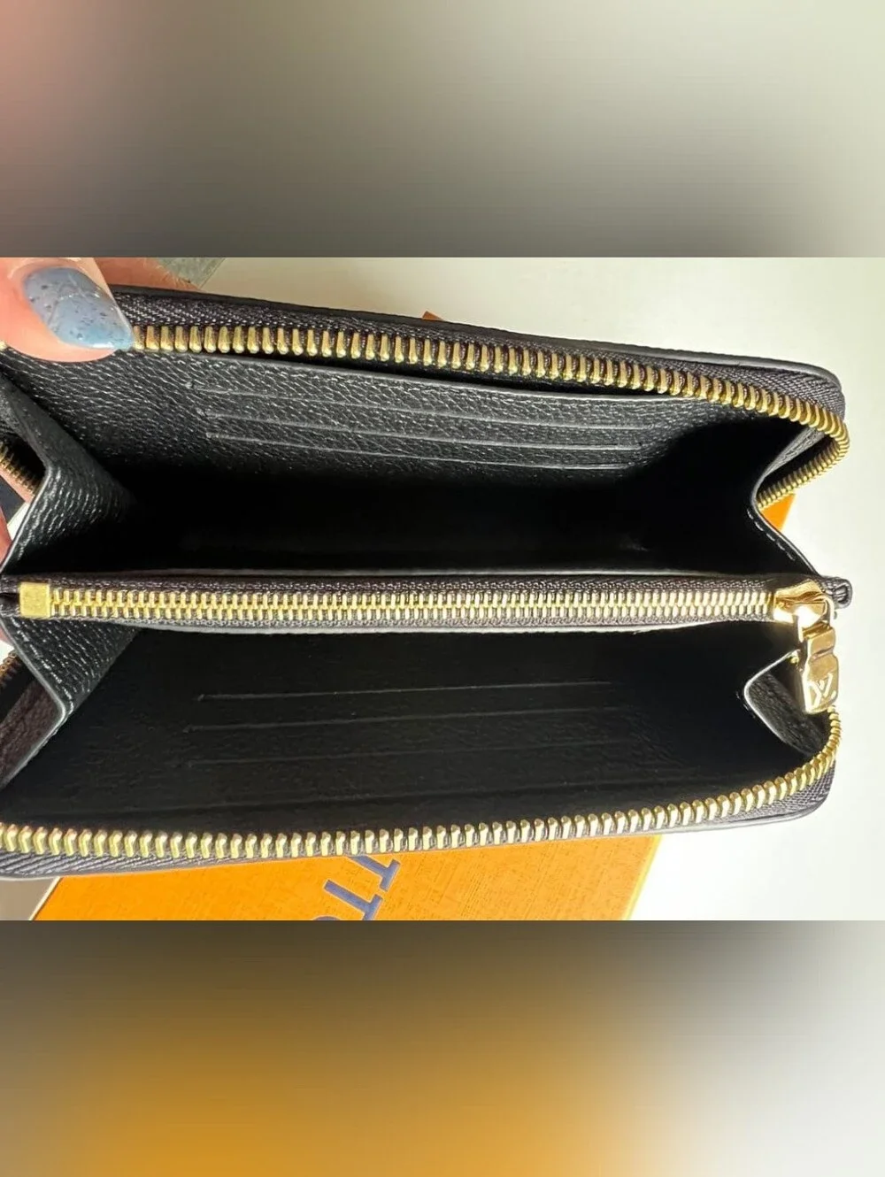 Louis Vuitton Black Embossed Zip Wallet